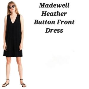 Madewell Heather Button-Front Dress | Madewell Dress | Shift Dress | Black Dress
